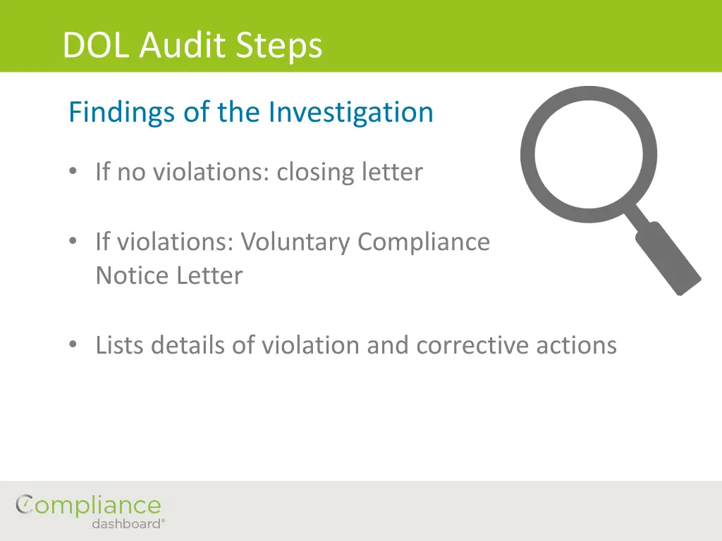 dol audit steps 6