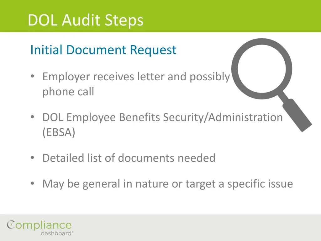 dol audit steps