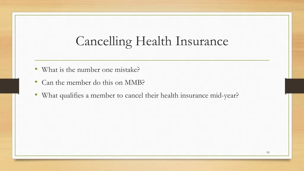 cancelling health insurance