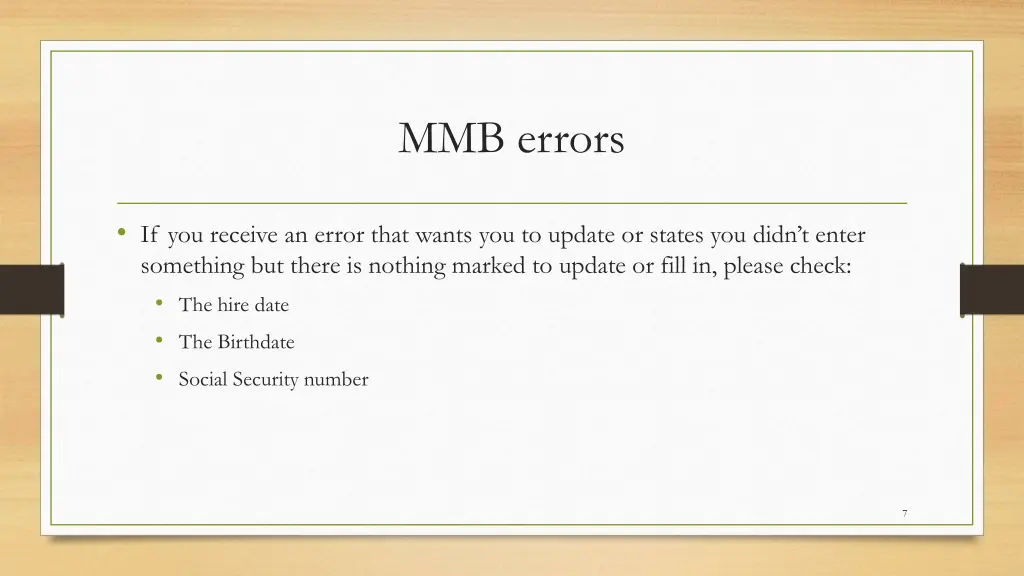 mmb errors