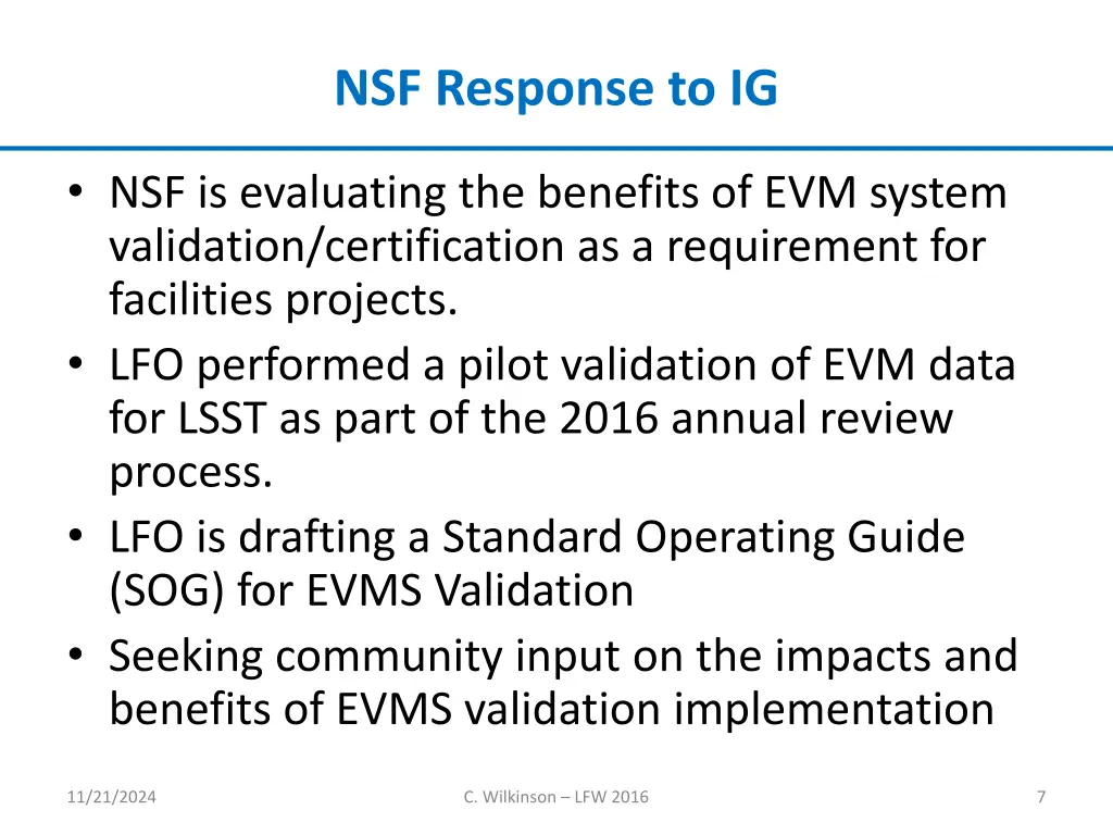 nsf response to ig