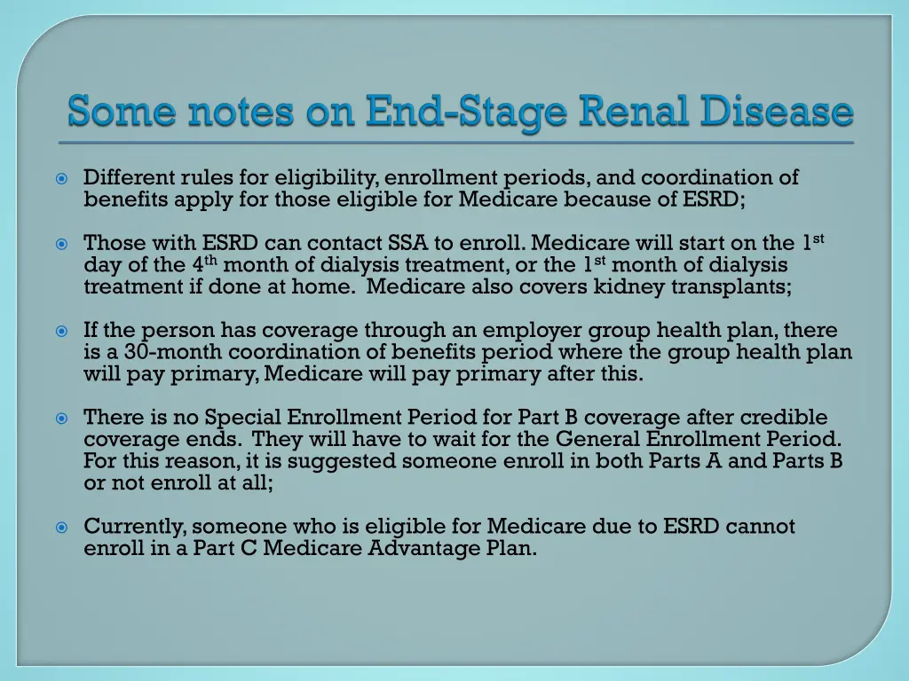 different rules for eligibility enrollment