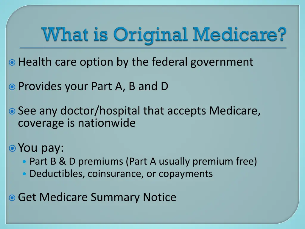 health care option by the federal government