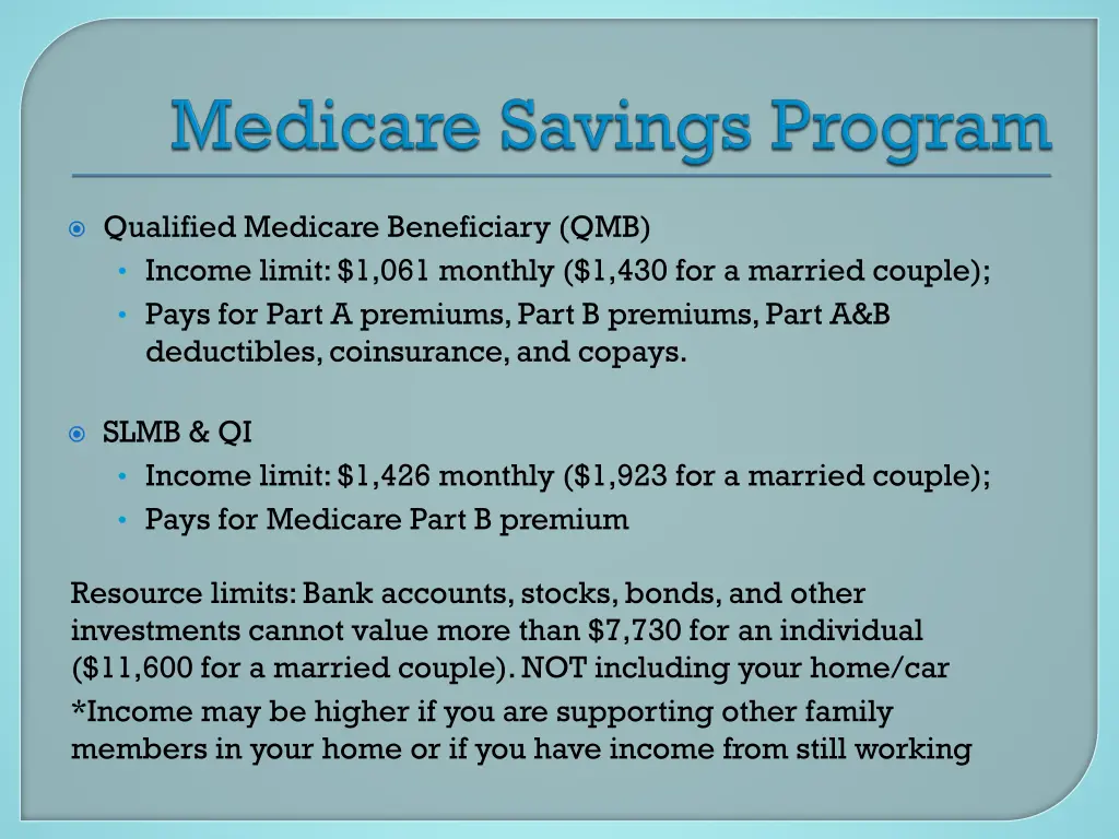 qualified medicare beneficiary qmb income limit