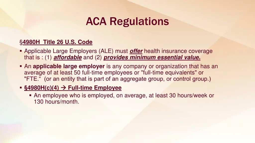 aca regulations