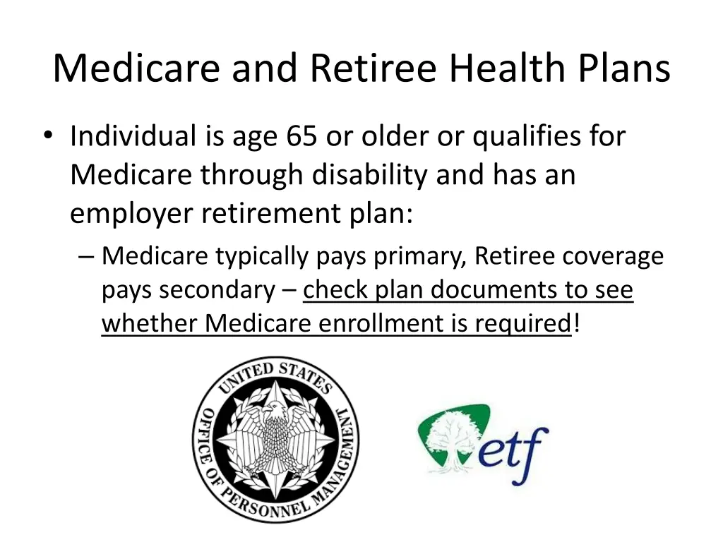 medicare and retiree health plans