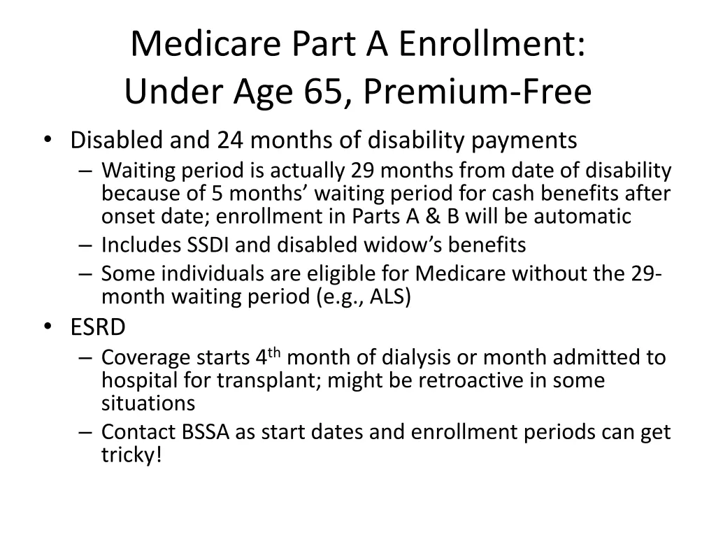 medicare part a enrollment under age 65 premium