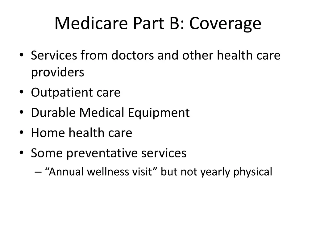 medicare part b coverage