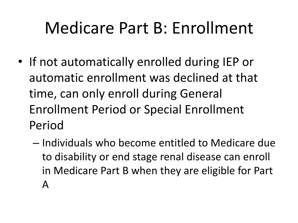 medicare part b enrollment