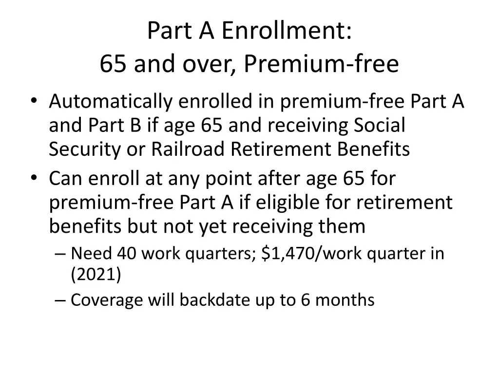 part a enrollment 65 and over premium free