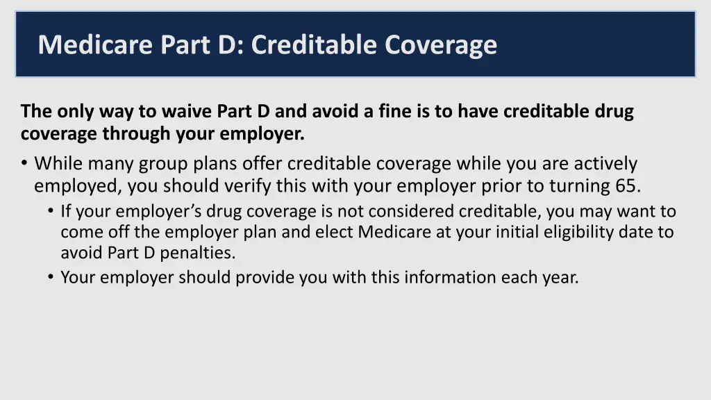 medicare part d creditable coverage