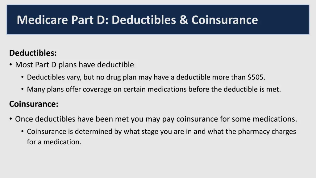 medicare part d deductibles coinsurance