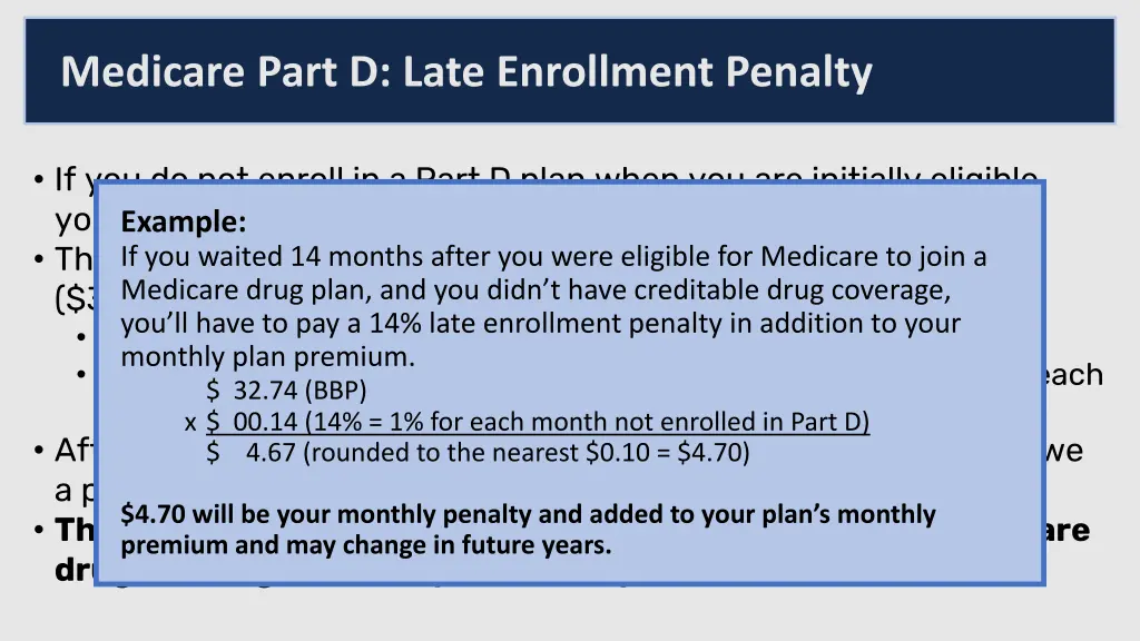 medicare part d late enrollment penalty