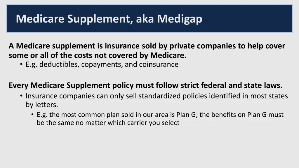 medicare supplement aka medigap