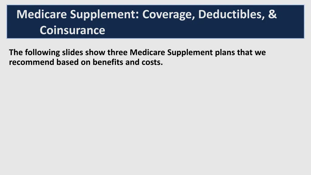 medicare supplement coverage deductibles