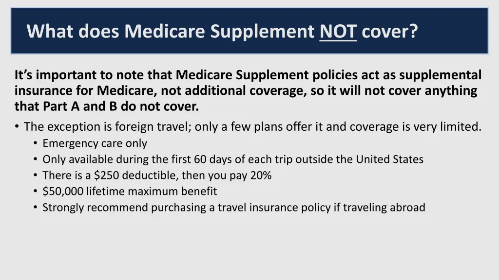 what does medicare supplement not cover