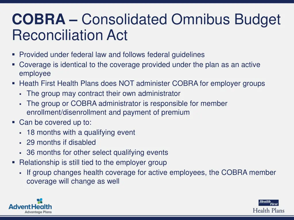 cobra consolidated omnibus budget reconciliation