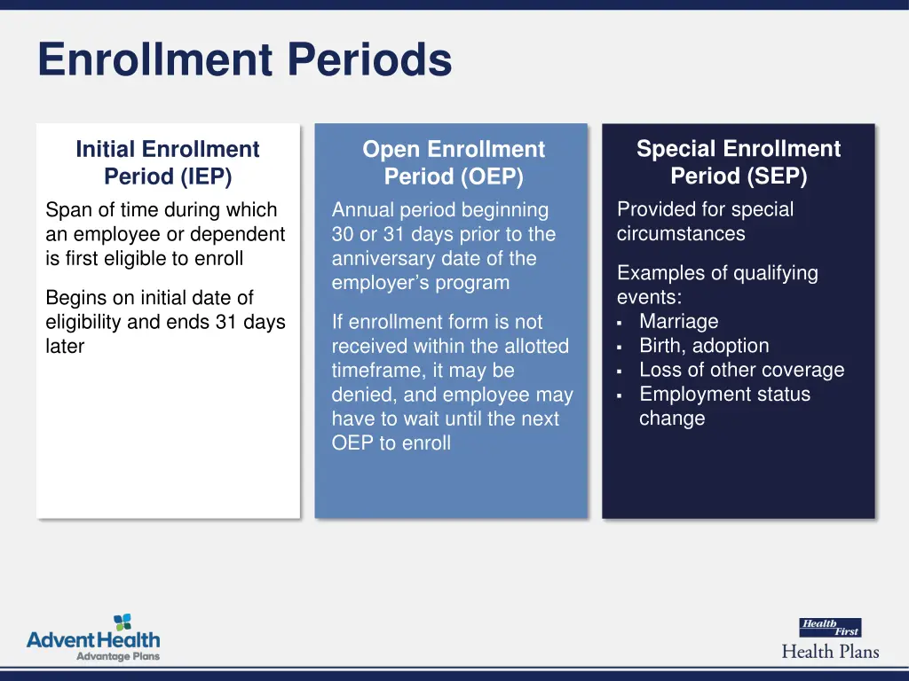 enrollment periods