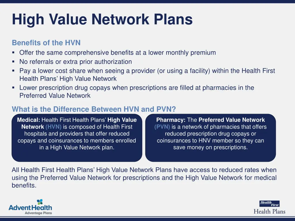 high value network plans