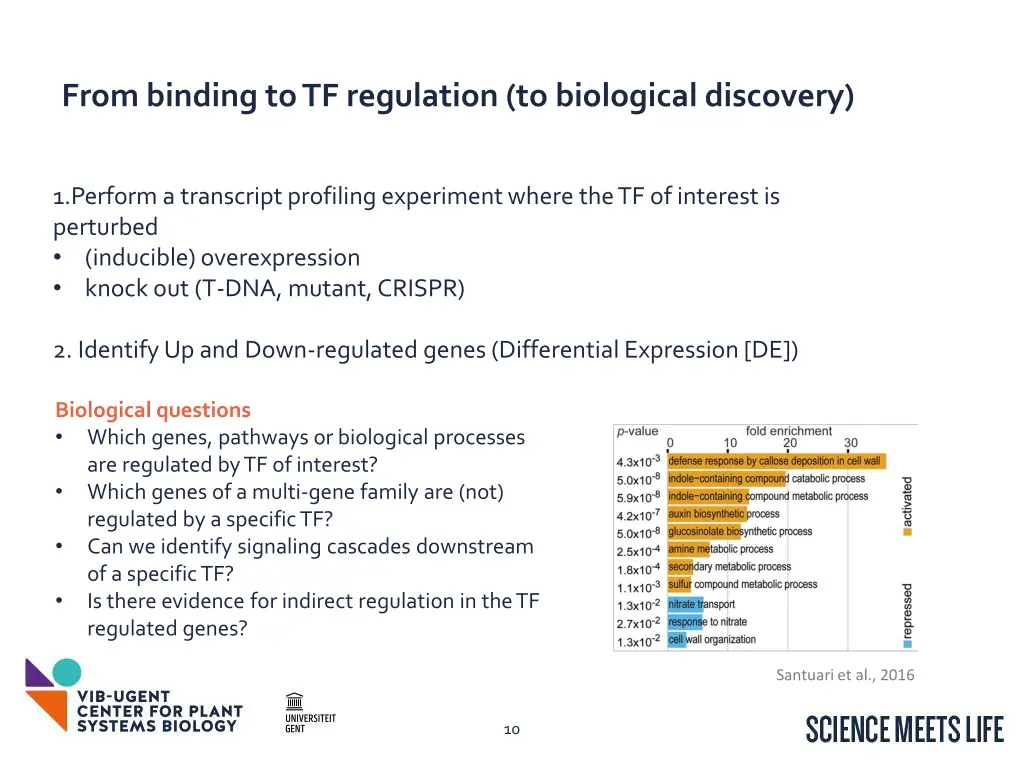 from binding to tf regulation to biological