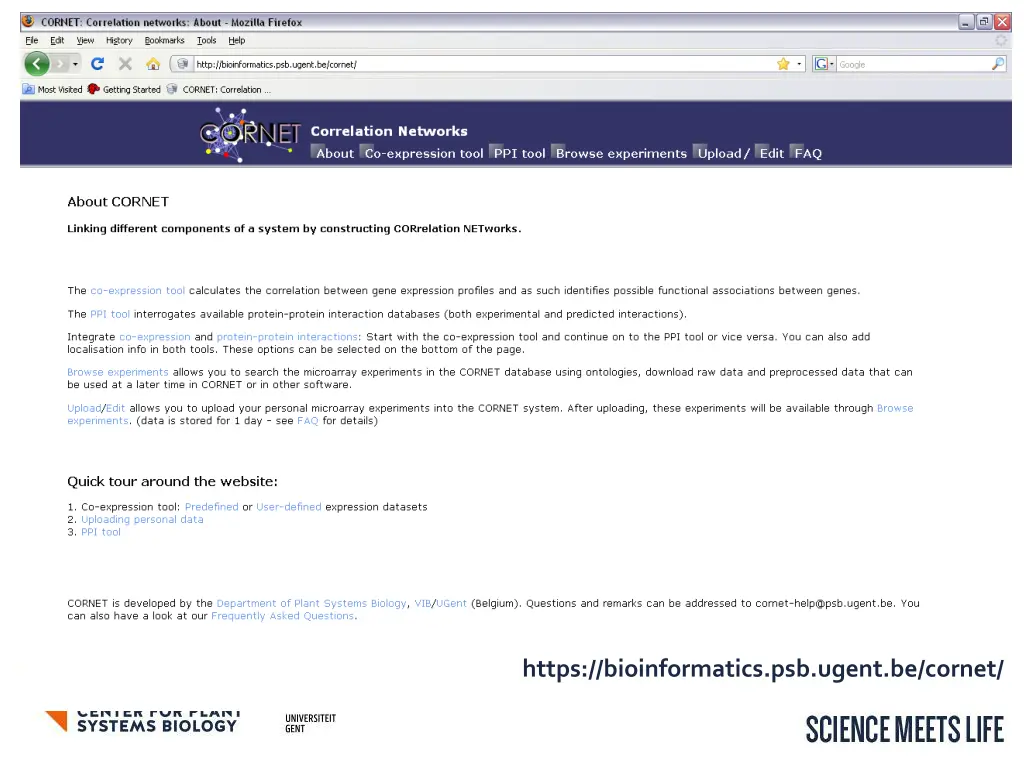 https bioinformatics psb ugent be cornet