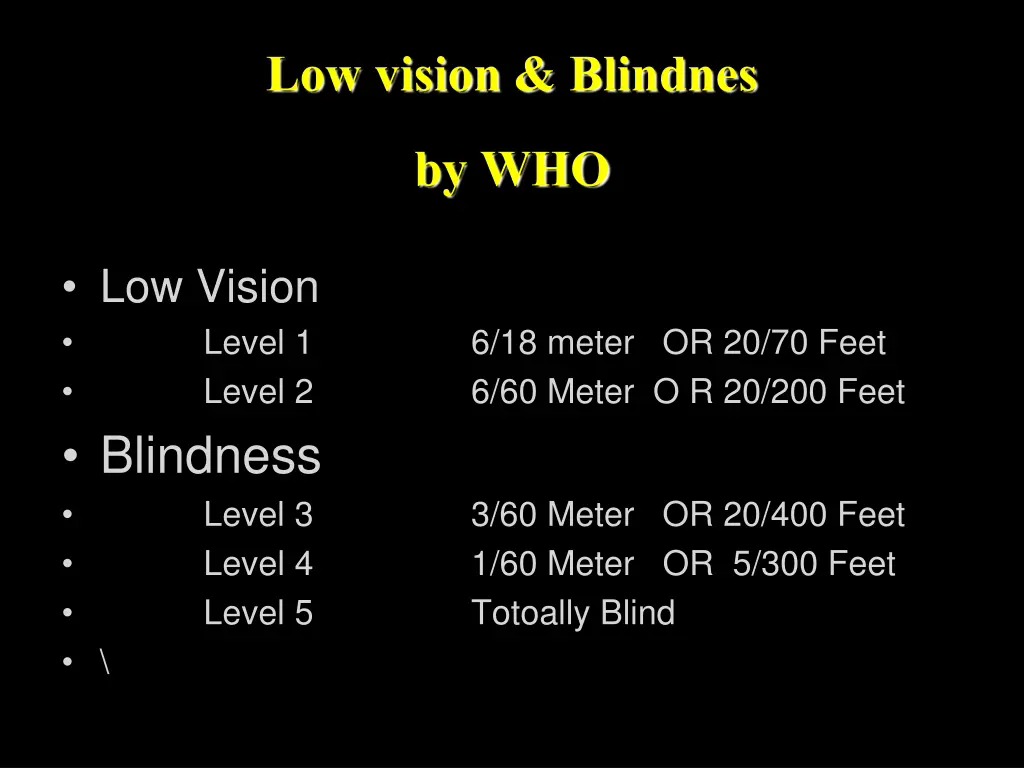 low vision blindnes by who