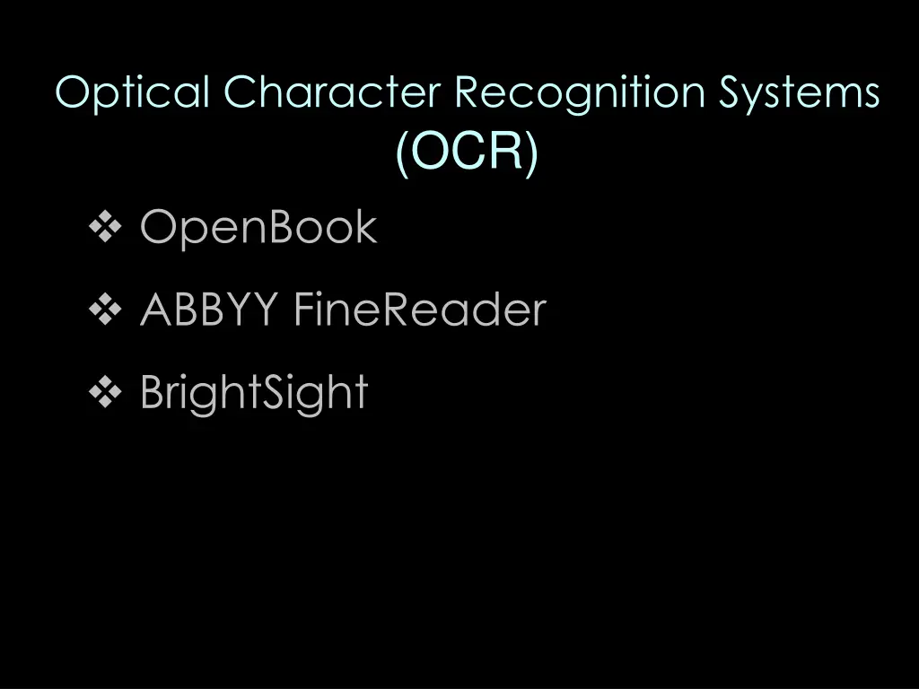 optical character recognition systems ocr openbook