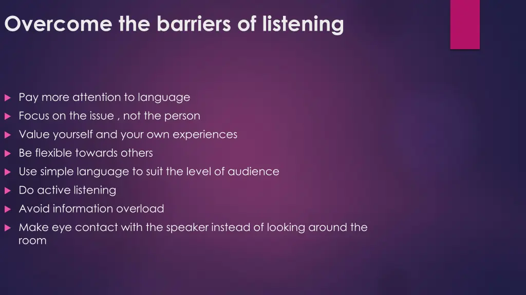 overcome the barriers of listening