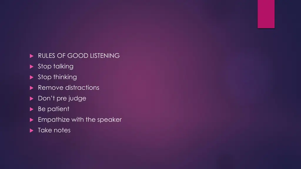 rules of good listening