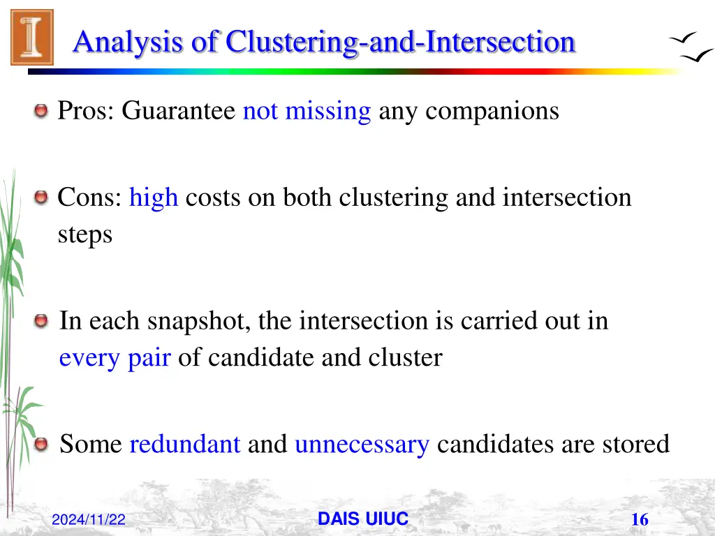 analysis of clustering and intersection