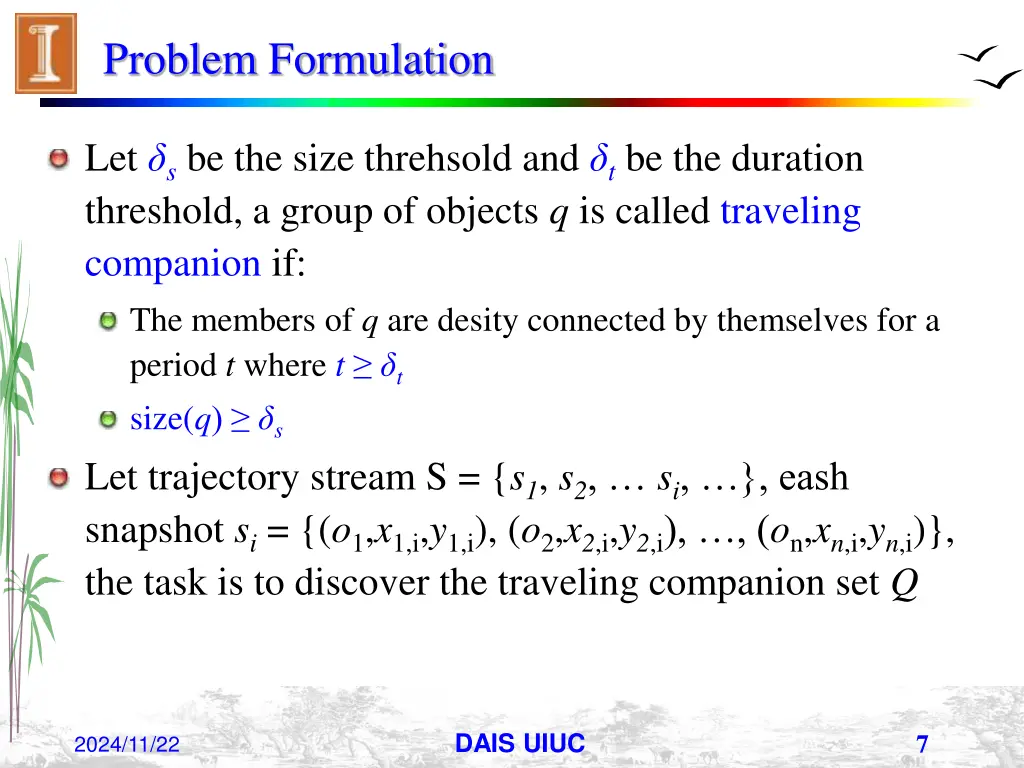 problem formulation