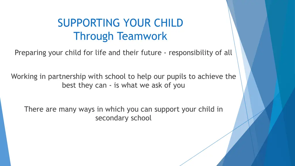 supporting your child through teamwork