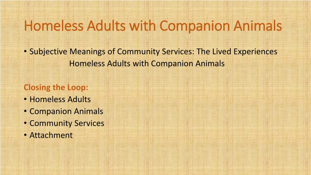 homeless adults with companion animals homeless 23