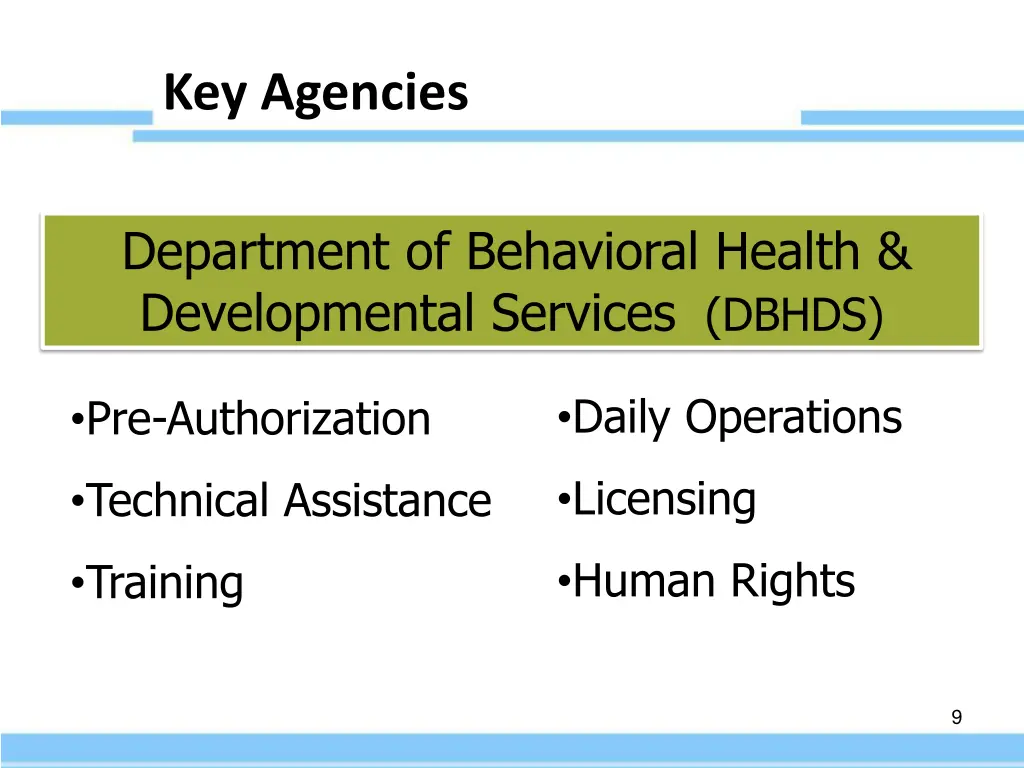 key agencies 3