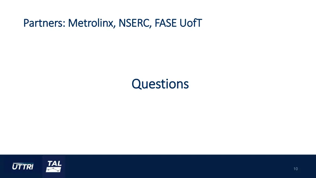 partners metrolinx nserc fase uoft partners