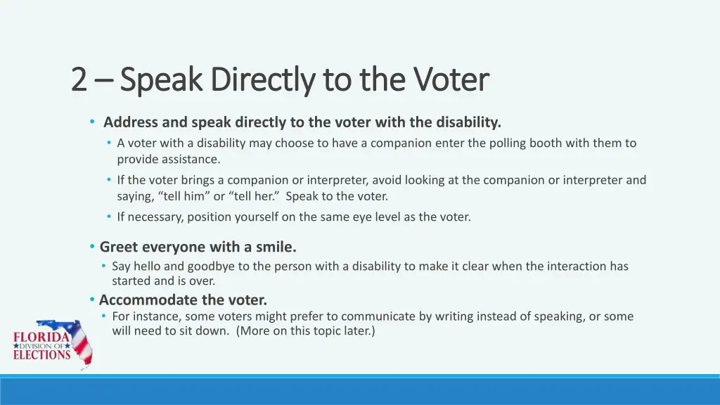 2 2 speak directly to the voter speak directly