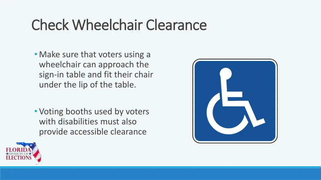 check wheelchair clearance check wheelchair