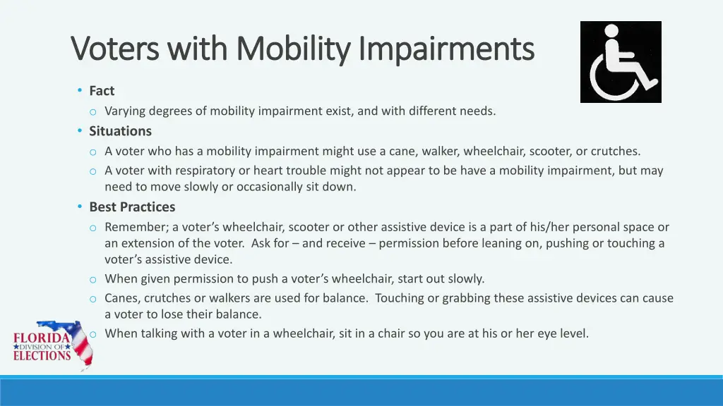 voters with mobility impairments voters with