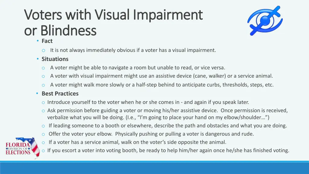 voters with visual impairment voters with visual