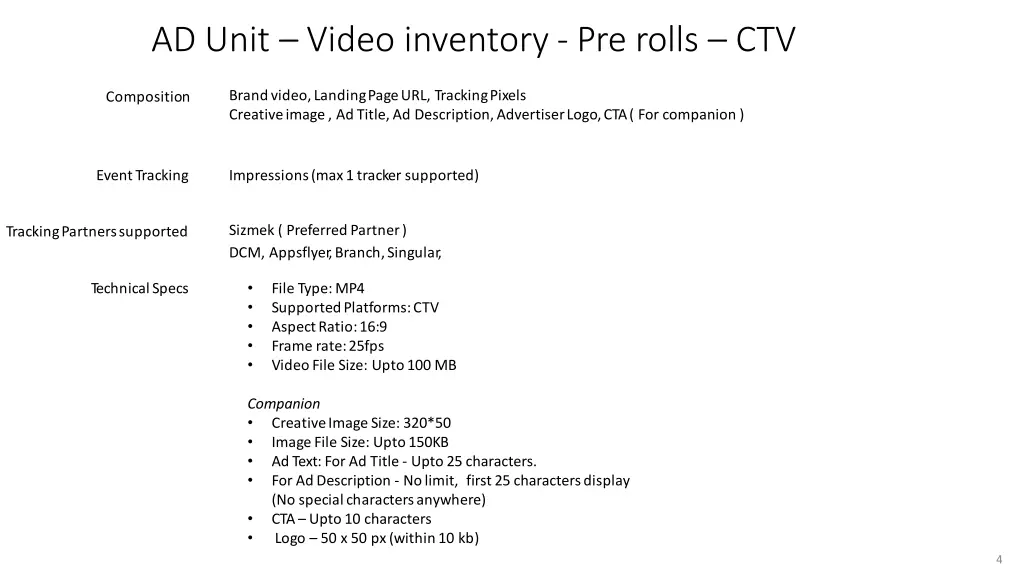 ad unit video inventory pre rolls ctv