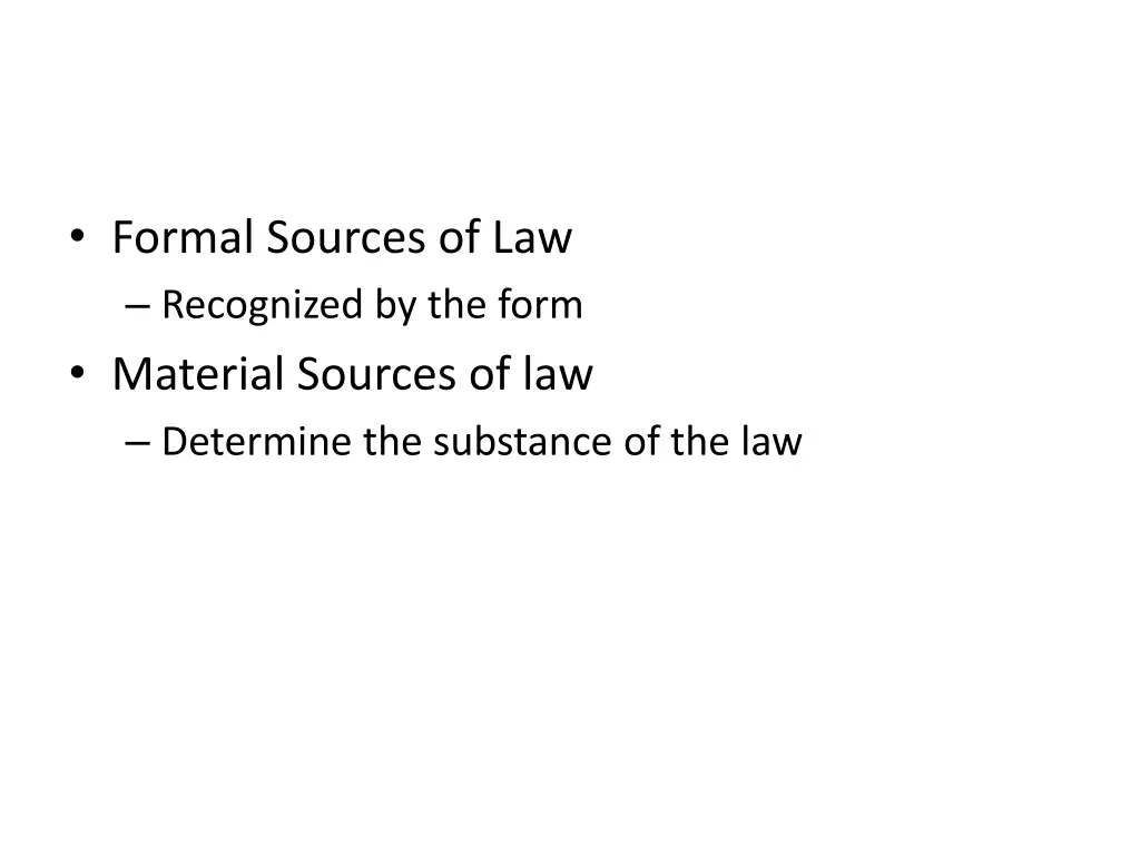 formal sources of law recognized by the form