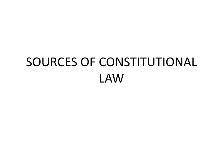 sources of constitutional law