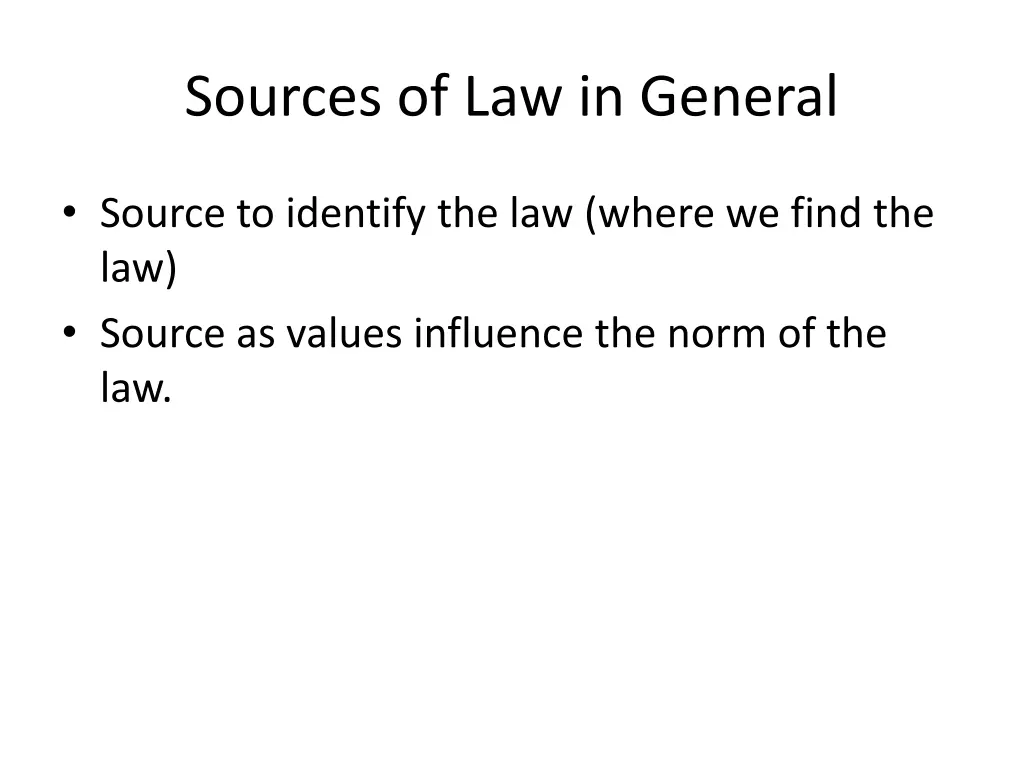 sources of law in general