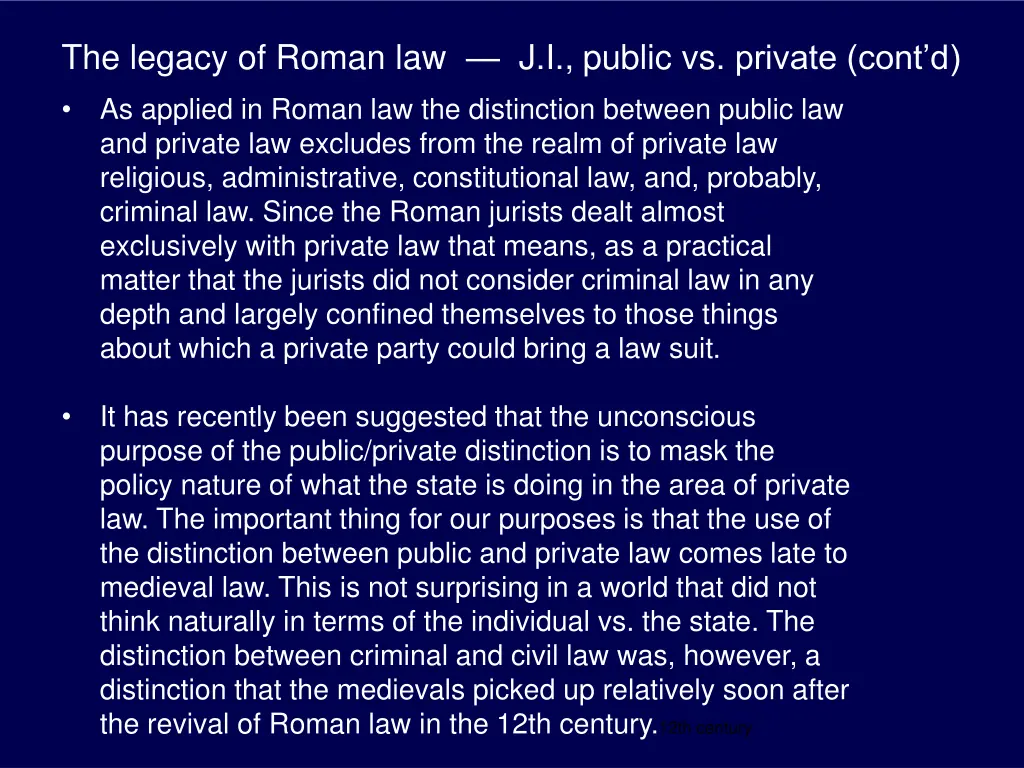 the legacy of roman law j i public vs private 1