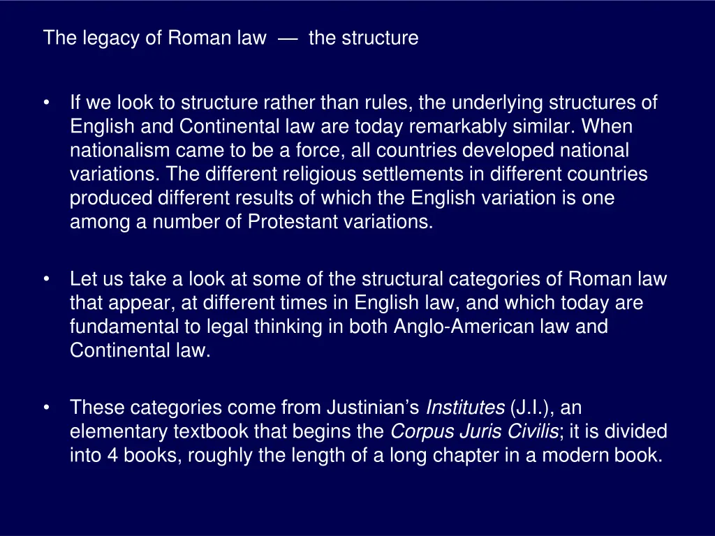 the legacy of roman law the structure