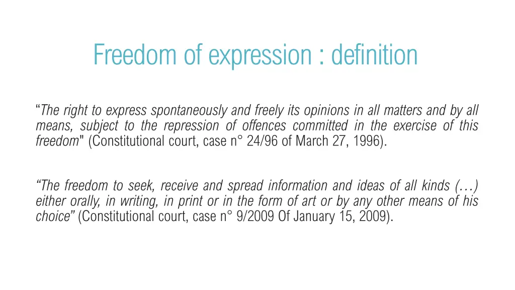 freedom of expression definition