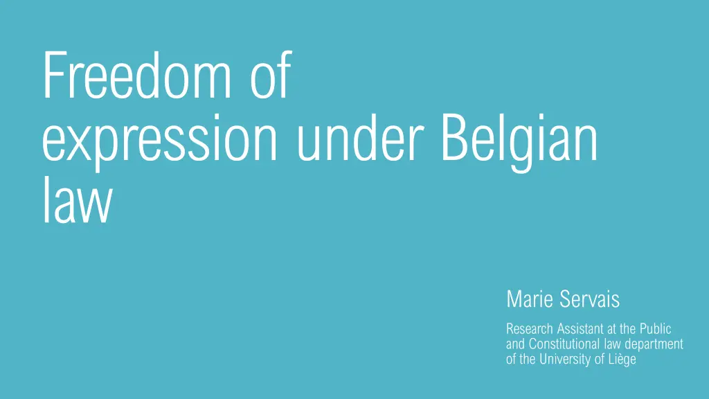 freedom of expression under belgian law 1