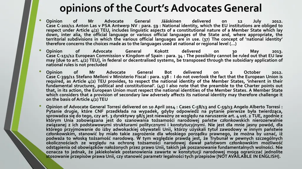 opinions of the court s advocatesgeneral