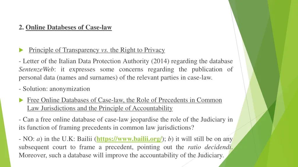 2 online databeses of case law