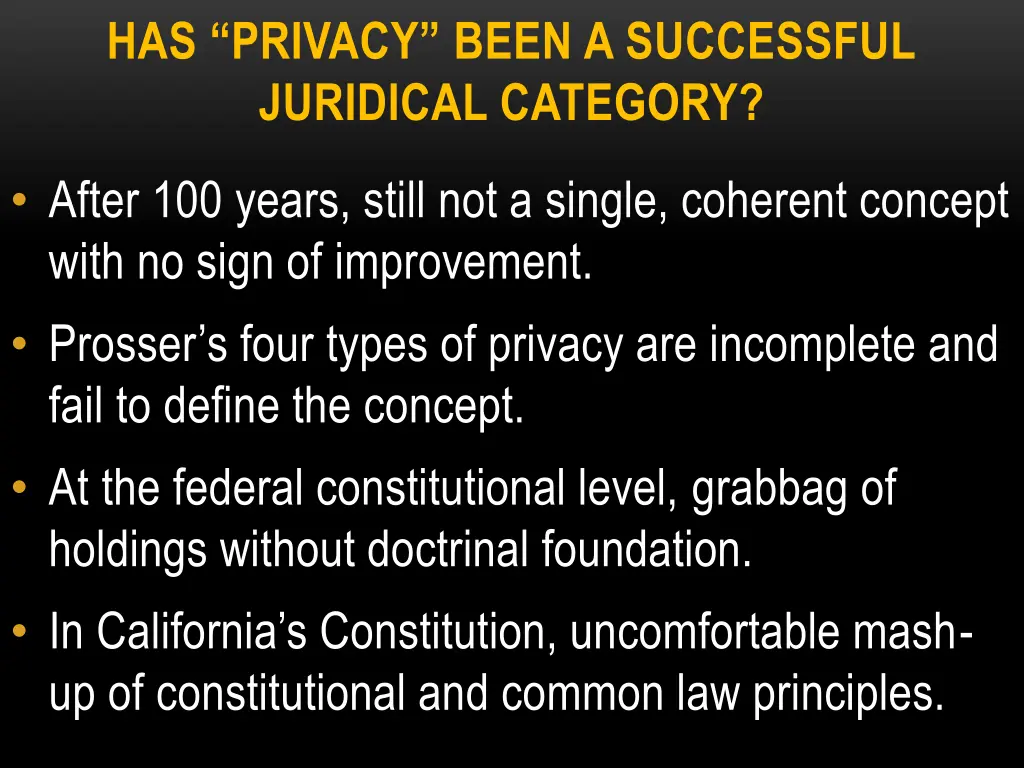 has privacy been a successful juridical category